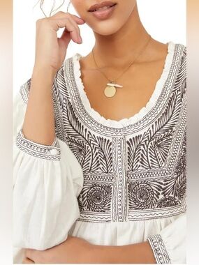 Free People Iggie Embroidered Top